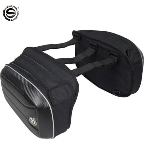 SFK Black Good Quality Both Side Motorcycle Riding Large Capacity Rear Seat Box/ Motorbike Racing Back Seat Storage Tank Bag