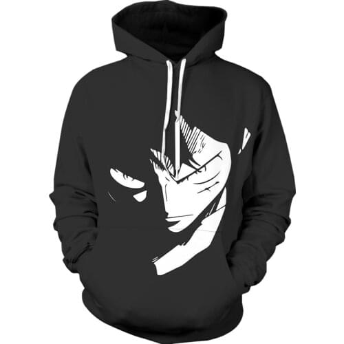 Autumn and winter new 3D anime print hoodie for men and women couples fashion hip-hop loose hooded sweater thin top