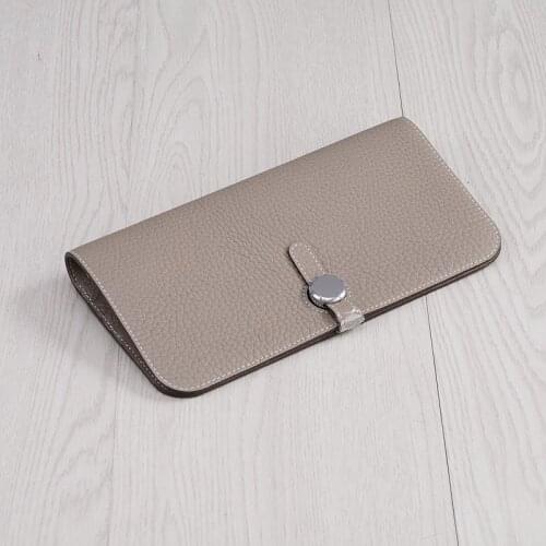 Thin Long Women Cow Genuine Leather Wallet Hasp Card Holder Purse Money Packing Office Ladies Wallets Classic Solid Colors Bag