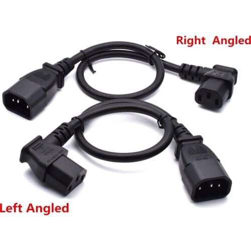 IEC320 3 Poles Male Socket C14 to C13 Female Straight / Right / Left Angled Power Plug Adapter Extension cable