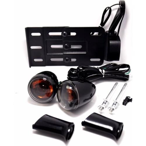 Rear Light Side Mount License Plate&Gloss Black Turn Signals&Long Brackets For Harley 2004-2016 Sporster 883 1200