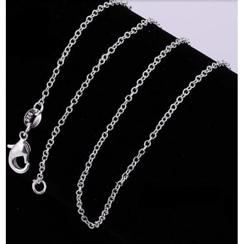 Wholesale 925 sterling silver fine chain fashion Rolo jewelry with chain cross fine chain 18/20/22/24 inch ladies party jewelry