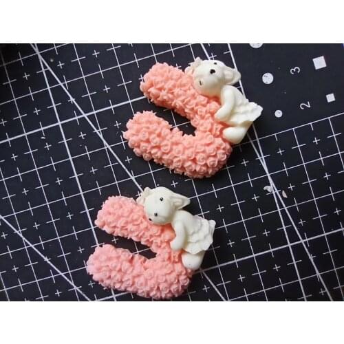 1pcs/lot resin flat back lovely letter v with dog 30mm Scrapbook Embellishment DIY Phone Decoration