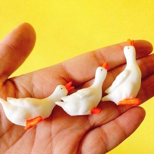 12pcs goose/cute pond/pool/miniatures figurine/fairy garden gnome/terrarium home table decoration/crafts/diy supplies