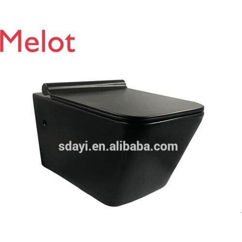 2020 New design Ceramic square rimless matte color wall hung toilet