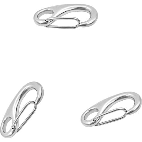 3pcs Marine Stainless Steel Spring Clip Snap Hook / Lobster Claw 50 x 18 mm
