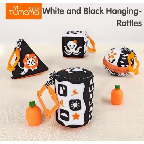 4pcs Soft Babies Crib Rattle Rings Infant Handbells Stroller Car Activity Toy Gifts for 0 3, 6, 9, 12 Months