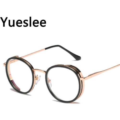 49738 Tr90 Anti Blue Light Retro Round Glasses Frame Men Women Optical Fashion Computer Eyeglasses