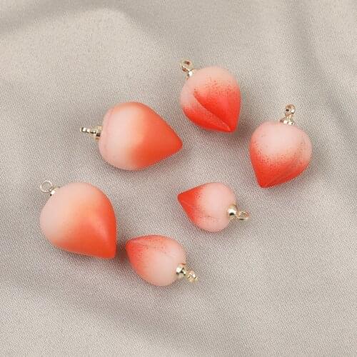 HAOSAW 6Pcs Jewelry Accessories/Matte Paint/DIY Charms/Jewelry Findings & Components/Peach Shape/Earrings Pendants/Hand Made