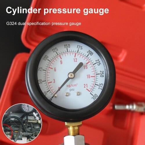 Car Motorcycle Pressure Gauge Tester Kit Petrol Gas Gasoline Engine Compression Leakage Diagnostic Compresson Meter Tool Case