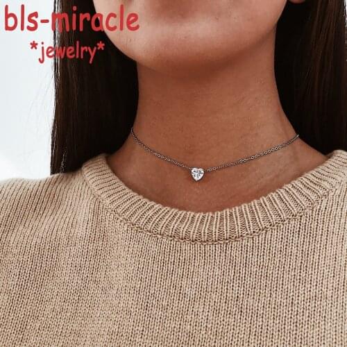 Bls-miracle Fashion Custom Pendant Necklaces s For Women Girl Long Gold Gold Sliver Heart Necklace Statement Jewelry Gifts N575