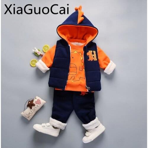 Kids Clothes Wear 2018 New Children Clothing Set Thickening Sweater Coats Jackets Baby Dinosaur Kids Clothes Boys