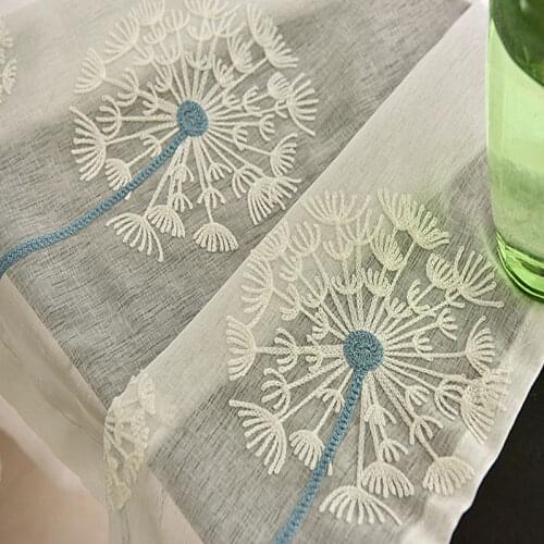 Dandelion high-grade pure white embroidery screens on manufactured goods contracted sitting room the bedroom curtain gauze shade