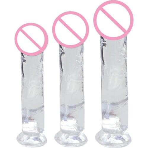Jelly Dildos Realistic Penis Clitoris Sex Toys for Women Flexible Cock with Curved Shaft Crystal Dildo G-spot Massage Dick