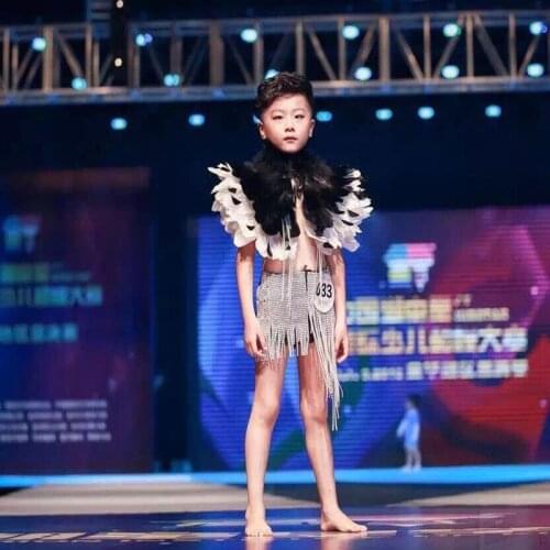 Boy carnival costumes for children headpiece backboard neckerchief cloak samba competitive dance costumes for kids