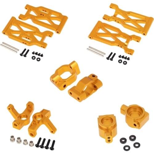 10Pcs Aluminum Alloy Front Rear Suspension Arm Steering Cup Set for Wltoys 104001 1/10 RC Car Upgrade Parts