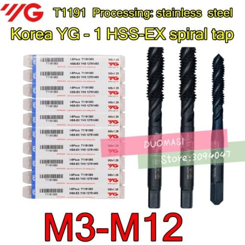 M3 M4 M5 M6 M7 M8 M10 M12 Korea YG - 1 T1191 HSS-EX Apex tap T1191 Processing: stainless steel Free shipping