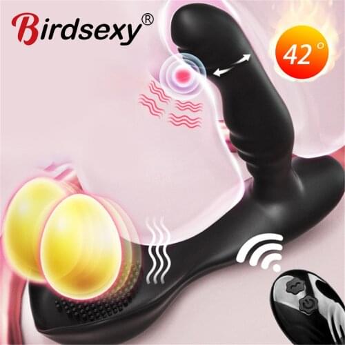 Prostate Massager Anal Vibrator Double Ring Butt Plug Wireless Remote Adult Products Delay Ejaculation Ring Sex Toys for Men