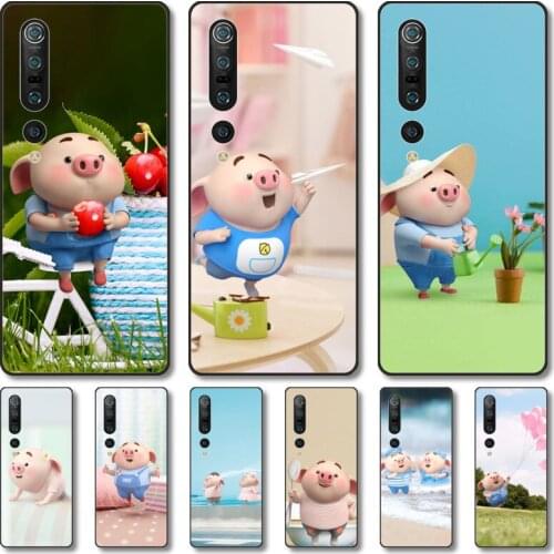 Cute pigs Phone Case For Xiaomi MI 11 10 9 5g Lite Ultra Pro Note S Black Shell Cover