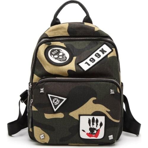 Fashion Women Backpack High Quality Canvas Backpacks for Teenage Girls Female School Shoulder Bag Bagpack mochila Camo