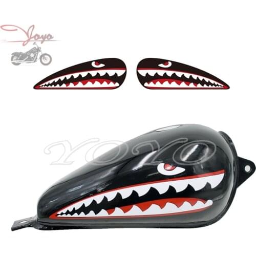 Shark Decal Fuel Tank Decals Fairing Sticker For Honda Suzuki Yamaha Kawasaki Sportster Dyna Softail Touring Trike