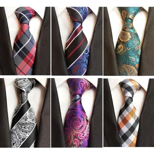New Models 8CM Ties Gradient Color Neck Ties Striped&Paisley Tie Mens Blue Black Tie Green Brown Tie For Wedding Party