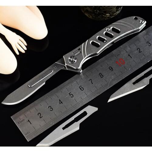 Outdoor Arc Shape Paper Cutter Surgical Blade Knife EDC Titanium Alloy Utility Knife