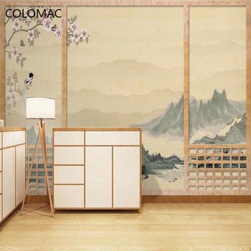Colomac Custom Japanese Style Wallpaper Sushi Restaurant Simulation Wooden Door Background Mural Home Decoration Drop Shopping