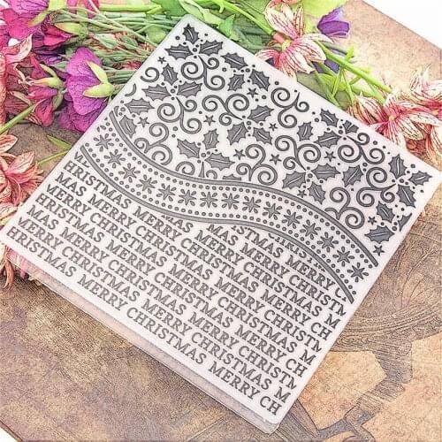 PANFELOU Words vine snowflakes Embossing folders Plastic For Scrapbooking DIY Template Fondant Cake Photo Album Card Making