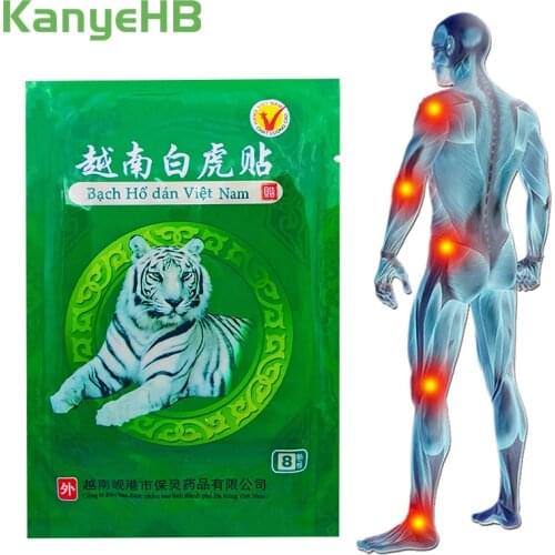 8pcs/bag Vietnam White Tiger Balm Plaster Pain Relief Patch Back Muscle Arthritis Joint Knee Pain Plaster Body Herbal Patch H003