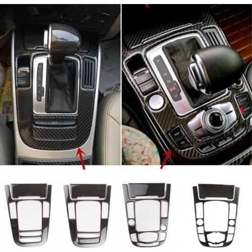 Carbon Fiber Console Armrest Gear Shift Panel Cover Trim For Audi A5 A4 B8 2012-16 Car Styling