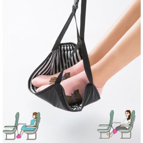 Flight Car Travel Essential Aviation Seat Foot Pad Adjustable Train Airplane Foot Rest Feet Hammock Portable Travel Accessories