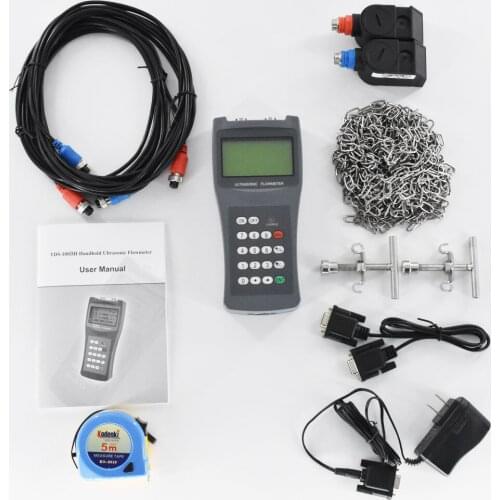 Portable Digital Ultrasonic Liquid Flowmeter Handheld flow meter TDS-100H DN50-700mm M2 Transducer