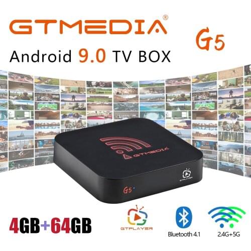 Gtmedia G5 Android 9.0 TV Box 4GB RAM 64GB ROM Support Watch Netflix in HD 4K Original GTUI Media Player Youtube Smart Box