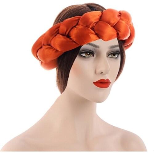Attractive Satin Twist Braids Hair Tie Headbands For Women Hair Accessories Elastic Hair bands Ladies Turban Bandage Headwear