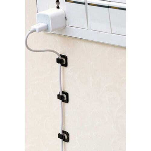 18 Pieces Self-adhesive Mini Wire Organizing Clip Network Data Cable Organizer Single Hook Fixed Wire Clip Wall Fixing Stickers