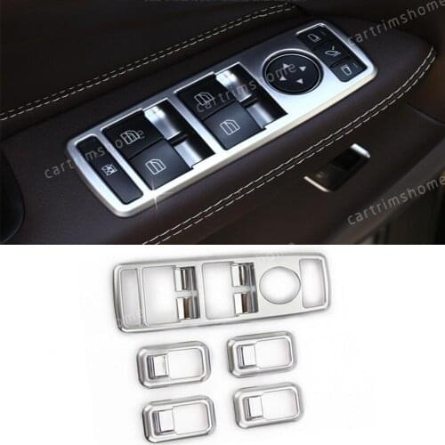 Silver Window Lift Switch Button Cover For Mercedes benz A B C E CLA ML GLK GLE