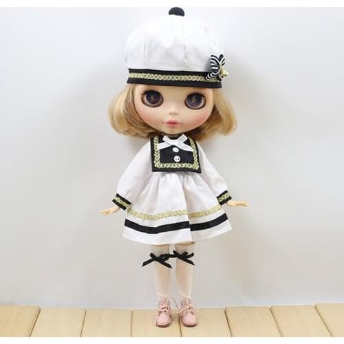 ICY DBS Blyth doll licca campus dress Uniform suit clothes white stocking