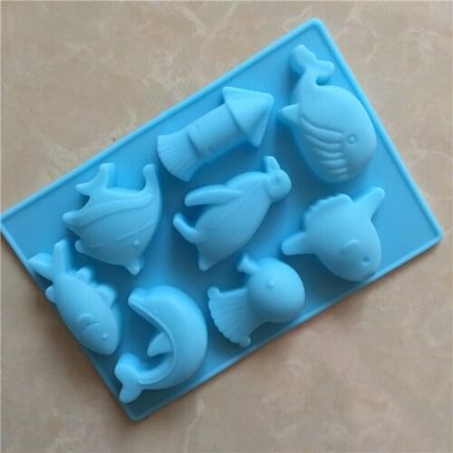Currently Available Wholesale 8 Even Sea World Biological Silicone Chocolate Mold Ice Tray Mould