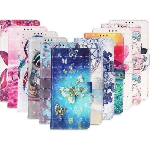 50pcs/lot 3D Printed Patterns Wallet Protector Phone Case For Samsung Galaxy S21 Ultra Plus S20 FE LITE A02S A32 A42 5G 4G