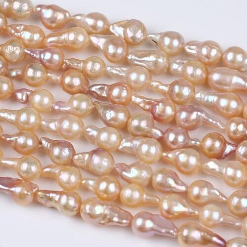 Real Cheaper Natural Pink Color Edison Pearl Bead 100% Cultured Freshwater Pearl String 7-8mm