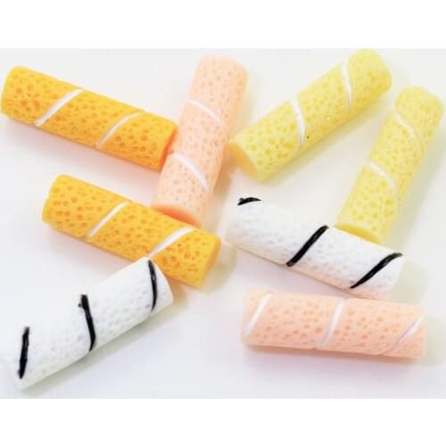 100/50pcs Cute 3D Resin Wafer Stick Simulation Miniature Food Art Flatback Cabochon DIY Craft Decoration