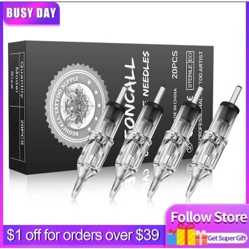 Cartridge Tattoo Needles 20PCS RL Disposable Sterilized Tattoo Needle for Tattoo Cartridge Machines Grips Tattoo Supplies