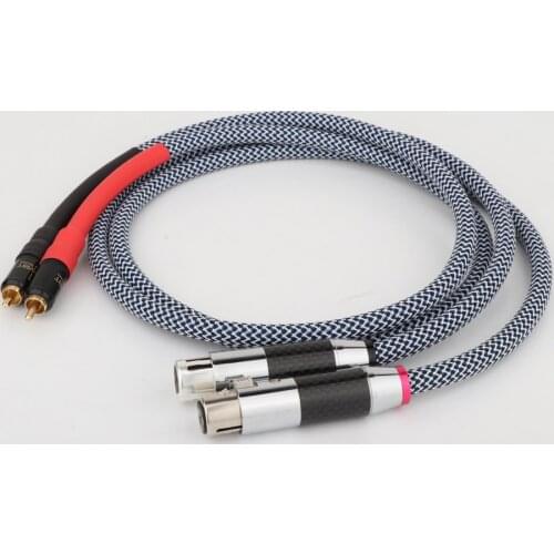 MOONSAUDIO Hi-end Audio Cable 2 RCA Male to 2 XLR HIFI Plug 3 Pin Female Interconnect cable HIFI