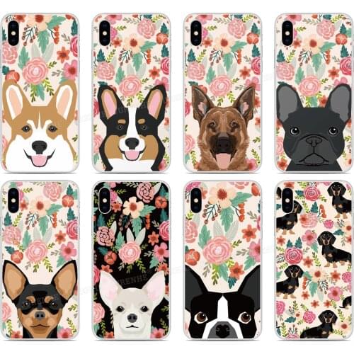 TPU Soft Silicone Dog Flower Floral Cover For Wiko View 4 2 Go XL U Feel Lite Lenny 5 Jerry 4 Tommy Sunny 3 Harry 2 Phone Case