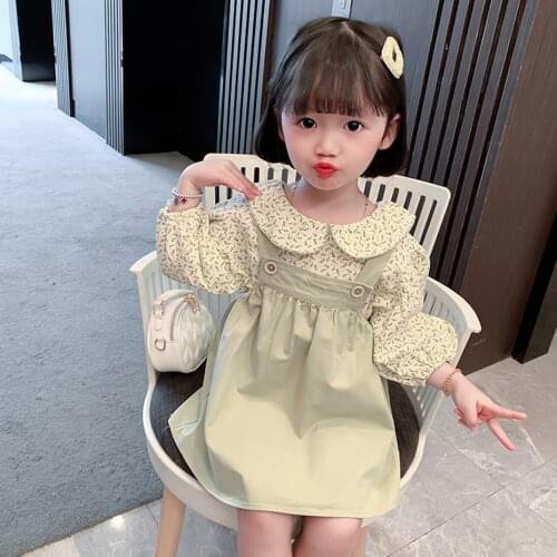 Kids Clothes Floral Tshirt + Jumpsuit Girls Clothing Casual Style Clothes For Girls Spring Autumn Childrens Clothing