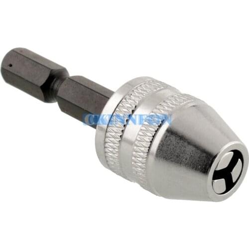 DHL 100PCS Quality 6mm 1/4" Keyless Drill Chuck Adapter Silver Brick Rotary Tools Drill
