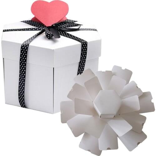 DIY Hexagon Surprise Explosion Box Gift Explosion Scrapbook Photo Album For Anniversary DIY Photo Album Valentine Wedding Gift