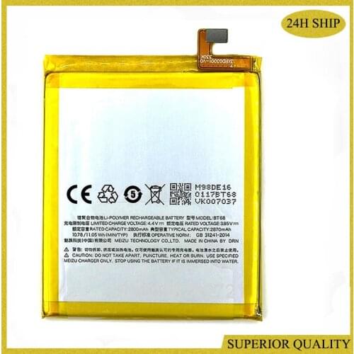 For Meizu M3 M3S / M3S mini Y685Q M688Q M688C M688M M688U BT15 100% Original BT68 2870mAh Battery Phone+Home Delivery