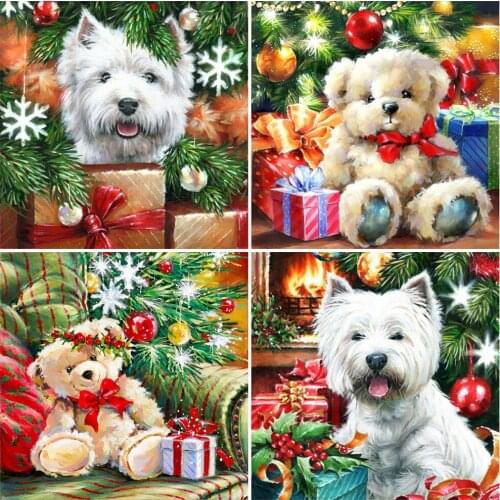 Evershine 5D DIY Diamond Embroidery Dog Full Square Diamond Painting Bear Cross Stitch Christmas Handmade Gifts Home Decor